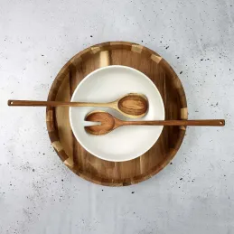 Plateau rond en acacia 40 cm