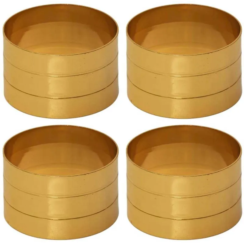 Set de 4 ronds de serviettes en métal doré Royal