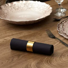 Set de 4 ronds de serviettes en métal doré Royal