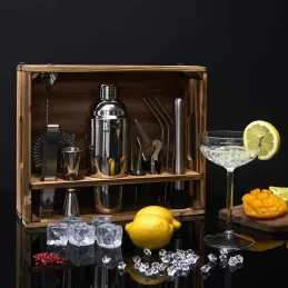 Set cocktail 15 accessoires avec support cagette Lounge