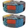 Pouf rond patchwork 50 cm (Lot de 2)
