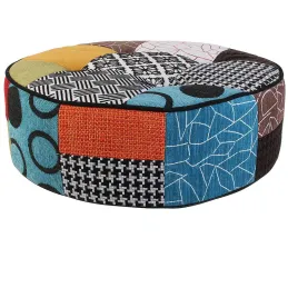 Pouf rond patchwork 50 cm (Lot de 2)