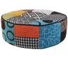 Pouf rond patchwork 50 cm (Lot de 2)
