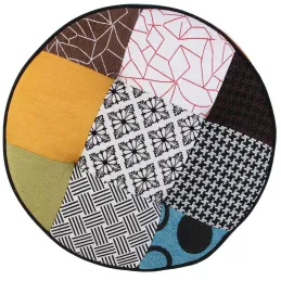 Pouf rond patchwork 50 cm (Lot de 2)