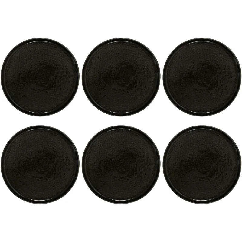 Assiette en grès noir Tokyo (Lot de 6)