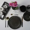 Assiette en grès noir Tokyo (Lot de 6)