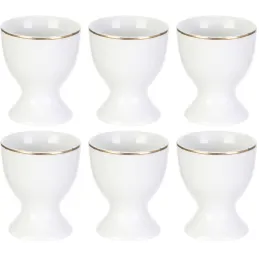 Coquetier en porcelaine liseré doré (Lot de 6)