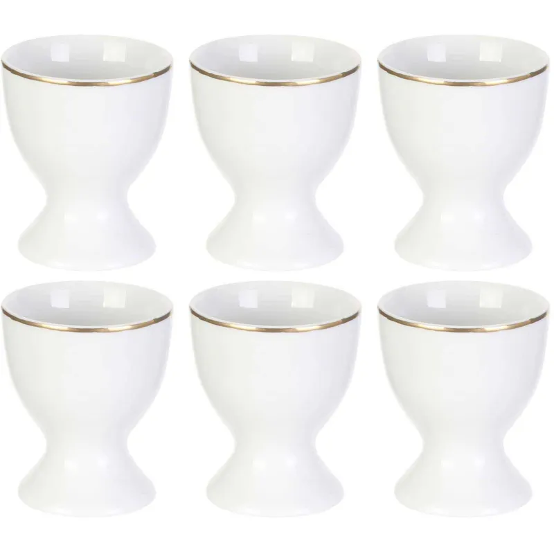Coquetier en porcelaine liseré doré (Lot de 6)