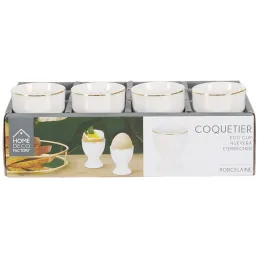 Coquetier en porcelaine liseré doré (Lot de 6)