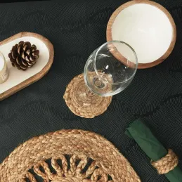 Set de 4 dessous de verre en jute 10 cm