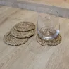 Set de 4 dessous de verre en jute 10 cm