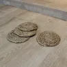 Set de 4 dessous de verre en jute 10 cm