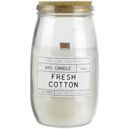 Bougie parfumée avec mèche en bois senteur fleur de coton 12 cm