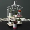 Etagère décorative cage à oiseau en métal 31 x 15 x 51 cm
