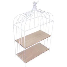 Etagère décorative cage à oiseau en métal 31 x 15 x 51 cm