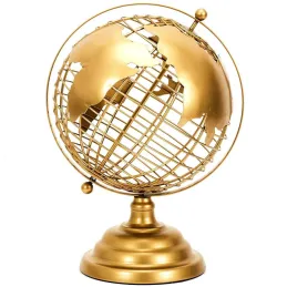 Globe terrestre décoratif en métal doré