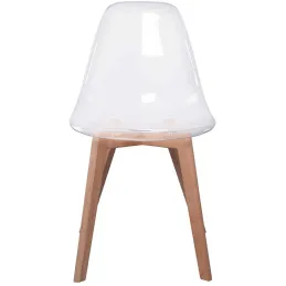 Chaise scandinave en plastique transparent (Lot de 2)