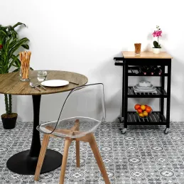 Chaise scandinave en plastique transparent (Lot de 2)