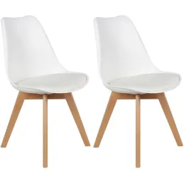 Chaise scandinave avec assise rembourrée (Lot de 2)