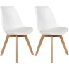 Chaise scandinave avec assise rembourrée (Lot de 2)