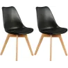 Chaise scandinave avec assise rembourrée (Lot de 2)