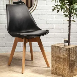 Chaise scandinave avec assise rembourrée (Lot de 2)