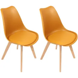 Chaise scandinave avec assise rembourrée (Lot de 2)