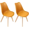 Chaise scandinave avec assise rembourrée (Lot de 2)