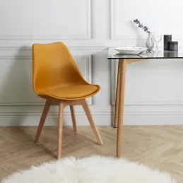 Chaise scandinave avec assise rembourrée (Lot de 2)