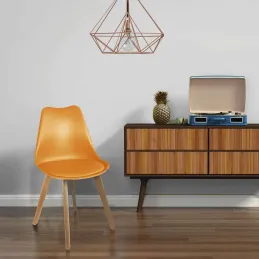 Chaise scandinave avec assise rembourrée (Lot de 2)