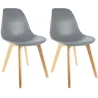 Chaise scandinave en hëtre et polypropylène (Lot de 2)