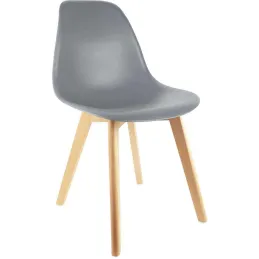 Chaise scandinave en hëtre et polypropylène (Lot de 2)