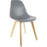 Chaise scandinave en hëtre et polypropylène (Lot de 2)