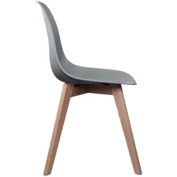 Chaise scandinave en hëtre et polypropylène (Lot de 2)