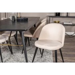 Chaise en velours avec pieds en acier Velvet