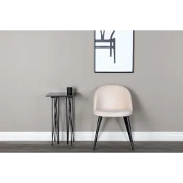 Chaise en velours avec pieds en acier Velvet