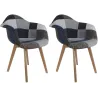 Fauteuil scandinave Patchwork (Lot de 2)