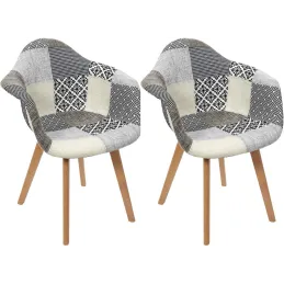 Fauteuil scandinave Patchwork (Lot de 2)