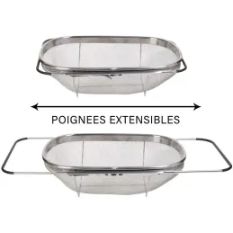 Passoire en acier à poignées extensibles