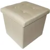 Pouf coffre pliable effet lin Jade