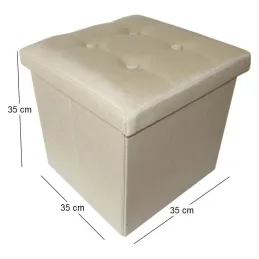 Pouf coffre pliable effet lin Jade