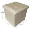 Pouf coffre pliable effet lin Jade