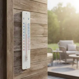 Thermomètre extérieur sur plaque métal 45cm