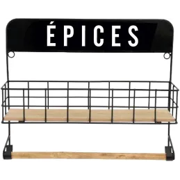 Etagère à épices murale avec support à essuie-tout