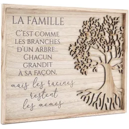 Plaque décorative en bois de paulownia Citation 40 x 30 cm