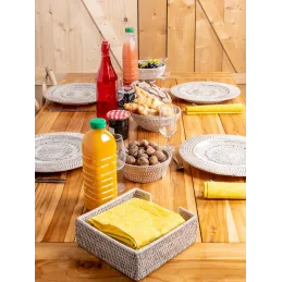 Dessous d'assiette en rotin et cannage