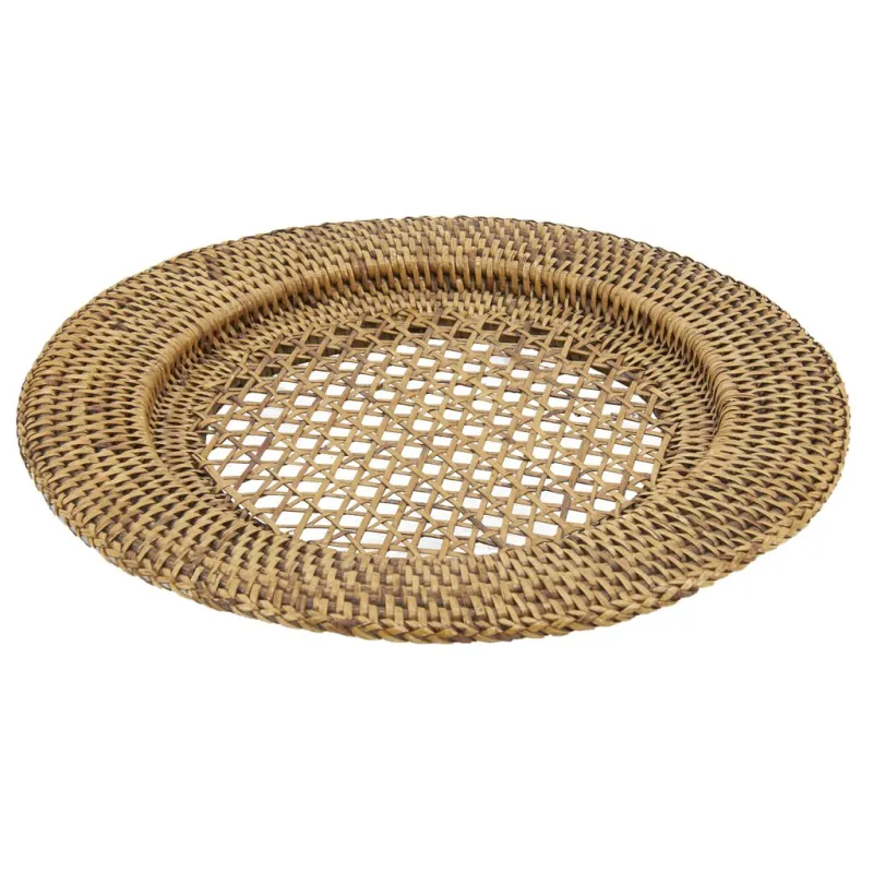 Dessous d'assiette en rotin et cannage