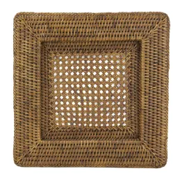Dessous d'assiette en rotin antique