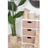 Cache-pot en rotin patiné blanc (lot de 4)