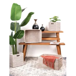 Corbeilles de rangement en rotin (Lot de 2)